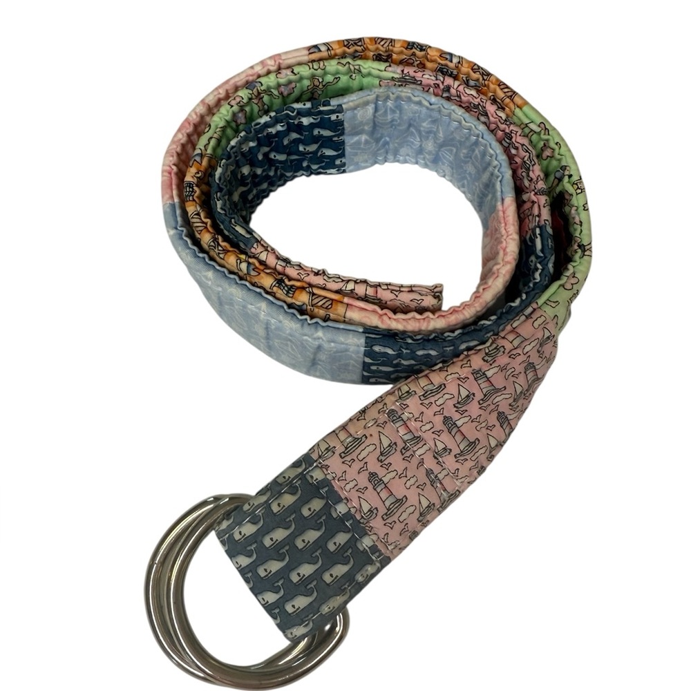 Vineyard Vines Cotton Pastel Patchwork D-Ring Belt Size Medium